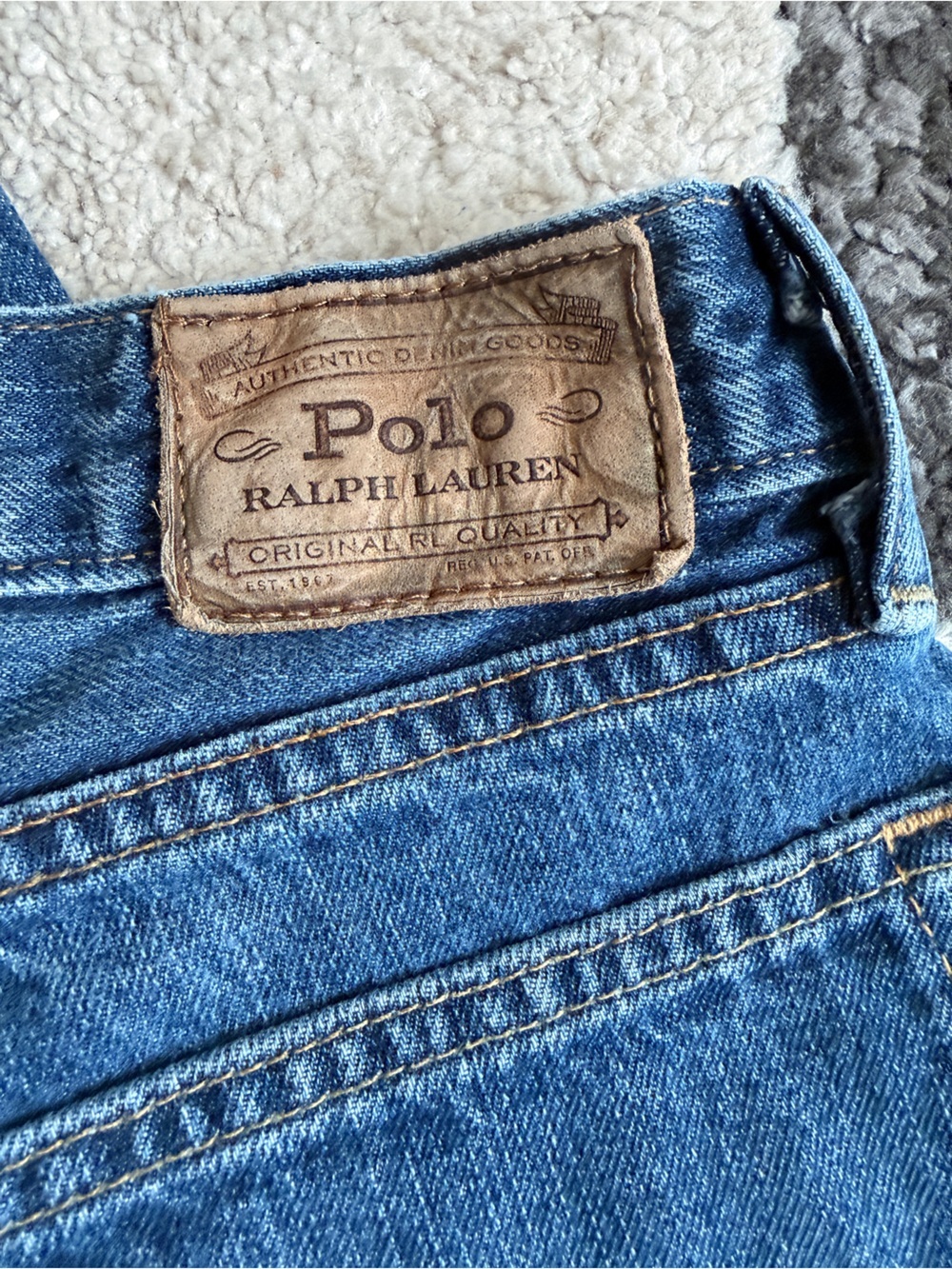 Polo Ralph Lauren Hampton Relax Straight-Leg Blue Denim Jeans- 35 x 32 - Picture 9 of 12